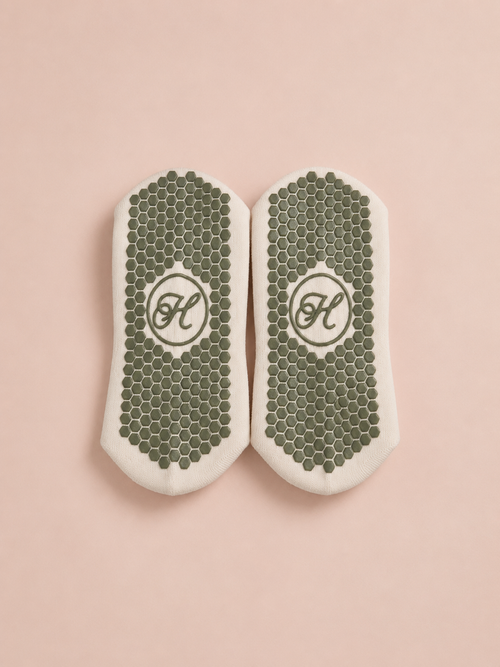 Cherry Signature Grip Sock- Green
