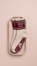 Cherry Signature Grip Socks- Red